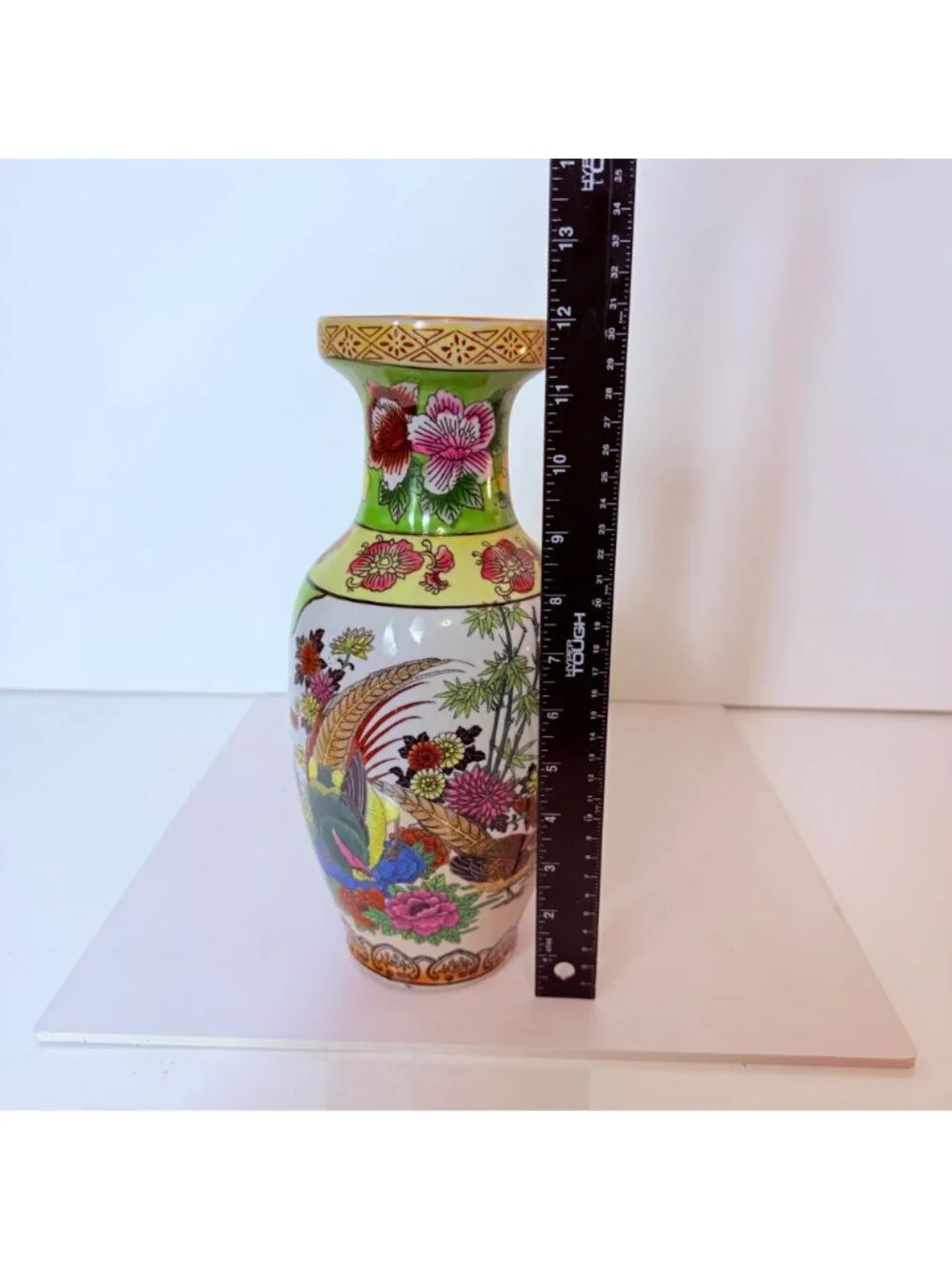 James Alex Chinoiserie Vase Asian Style Porcelain Pheasant Floral Home Decor